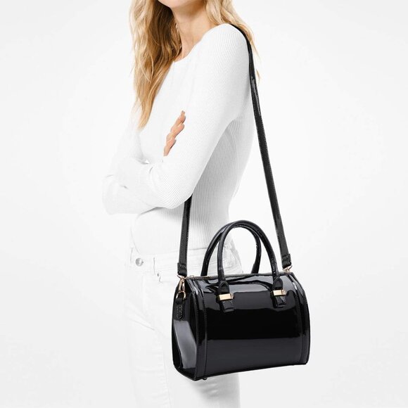 Elegant Faux Leather Satchel with Adjustable Strap - Versatile Women's Handbag - Picture 6 of 6